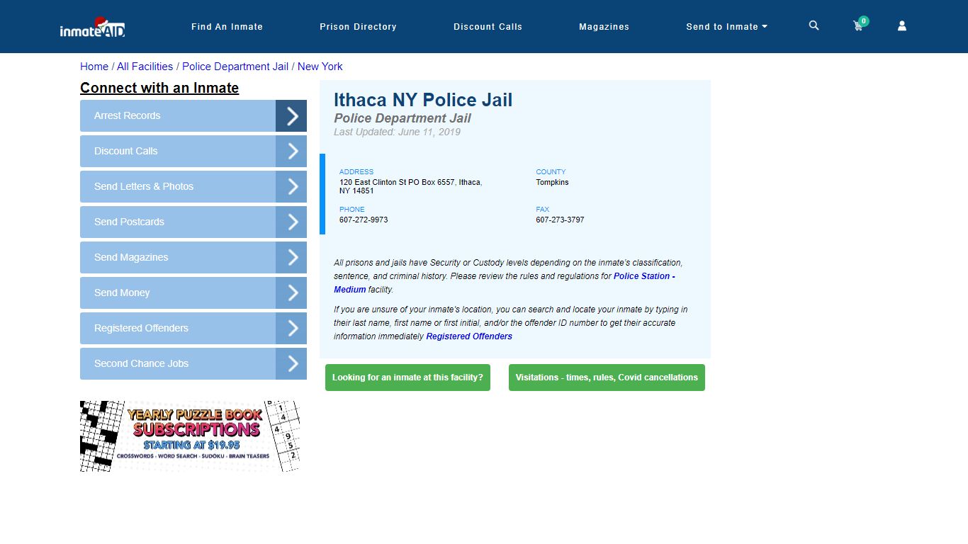 Ithaca NY Police Jail & Inmate Search - Ithaca, NY